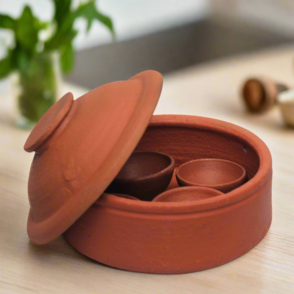 Handmade Terracotta Masala Box Online | Natural Spice Container