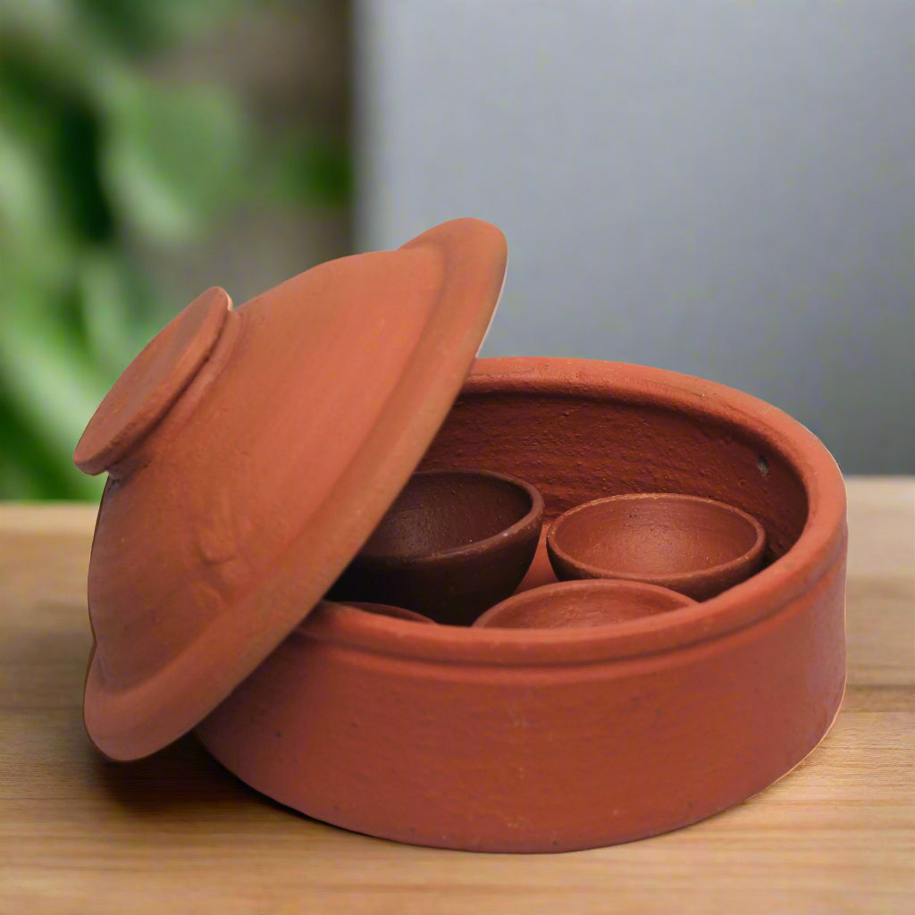 Handmade Terracotta Masala Box Online | Natural Spice Container