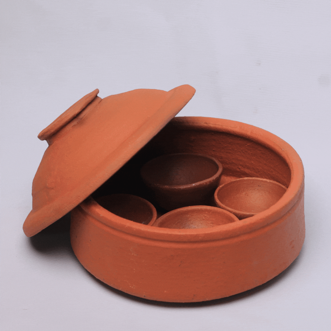 Handmade Terracotta Masala Box Online | Natural Spice Container